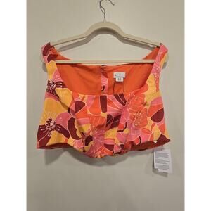 ASOS Luxe Tropical Cropped Tank Top Size 14 NWT